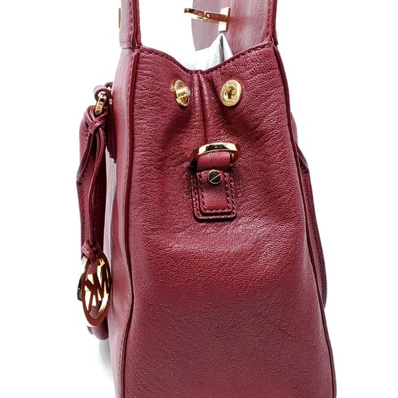 NWOT MICHAEL KORS Astrid Leather Satchel (Claret) - Picture 9 of 12